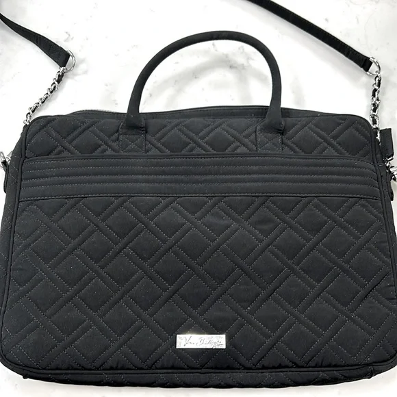 VERA BRADLEY black quilted laptop bag - Picture 1 of 7